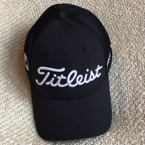 Titleist Pro VI New Era Black Mesh Canvas Golf Hat -FJ